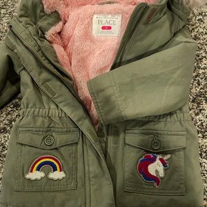 NWOT Toddler Girls Rainbow Unicorn Parka Jacket